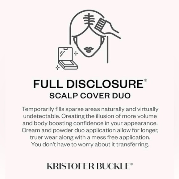 2 KRISTOFER BUCKLE Full Disclosure Scalp Cover Duo Camouflaging Cream in Black - Picture 6 of 6